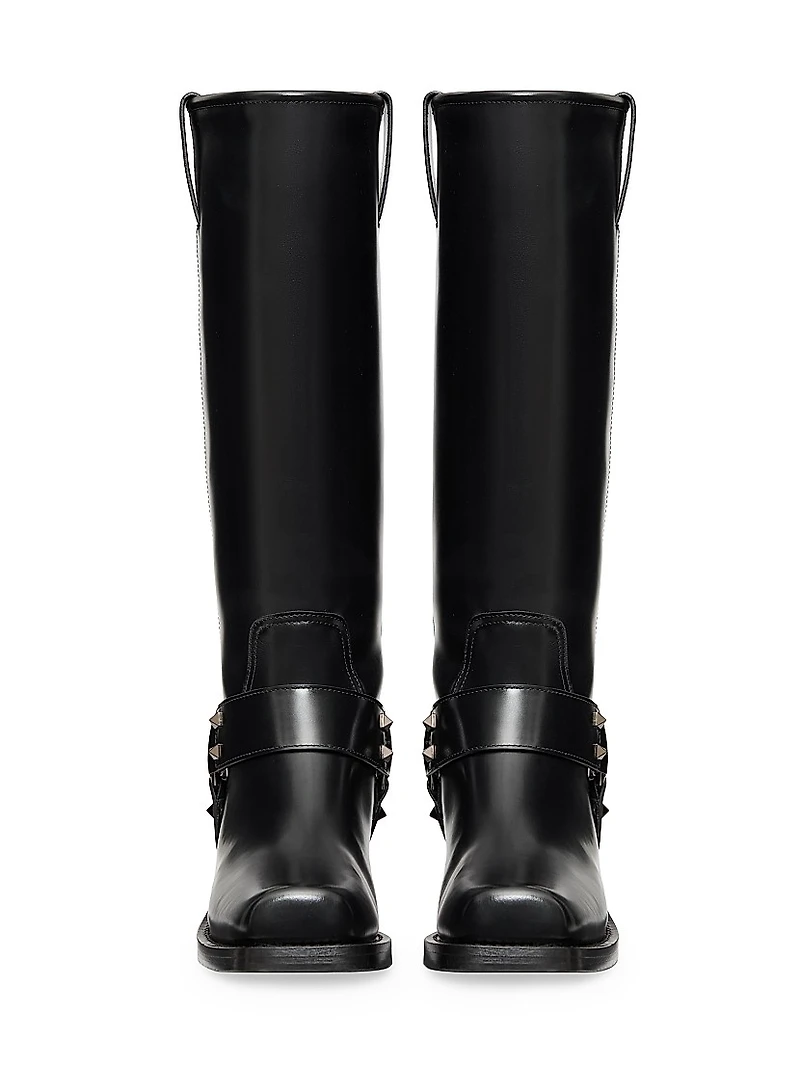 Rockstud 40MM Calfskin Biker Boots