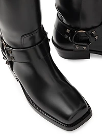Rockstud 40MM Calfskin Biker Boots