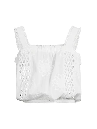 Misha Embroidered Cotton Crop Top
