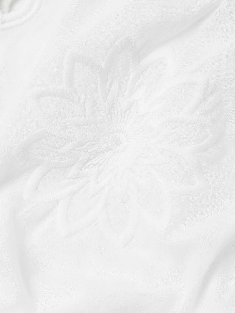 Misha Embroidered Cotton Crop Top