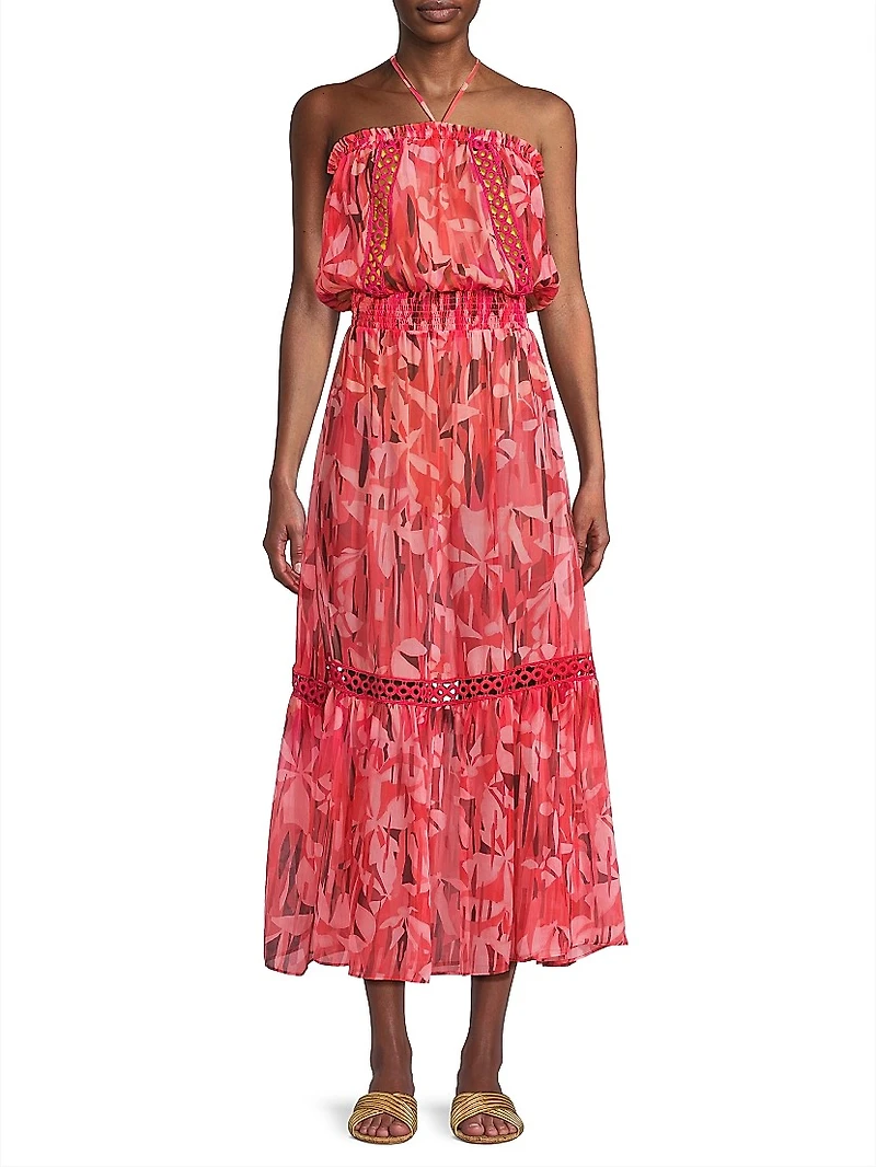 Miranda Floral Halterneck Maxi Dress