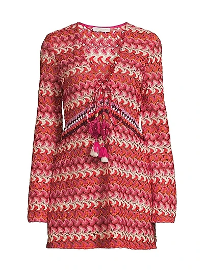 Carra Crochet Long-Sleeve Minidress