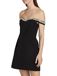 Blaire Embellished Off-The-Shoulder Minidress