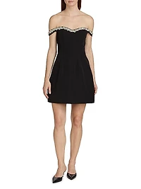 Blaire Embellished Off-The-Shoulder Minidress
