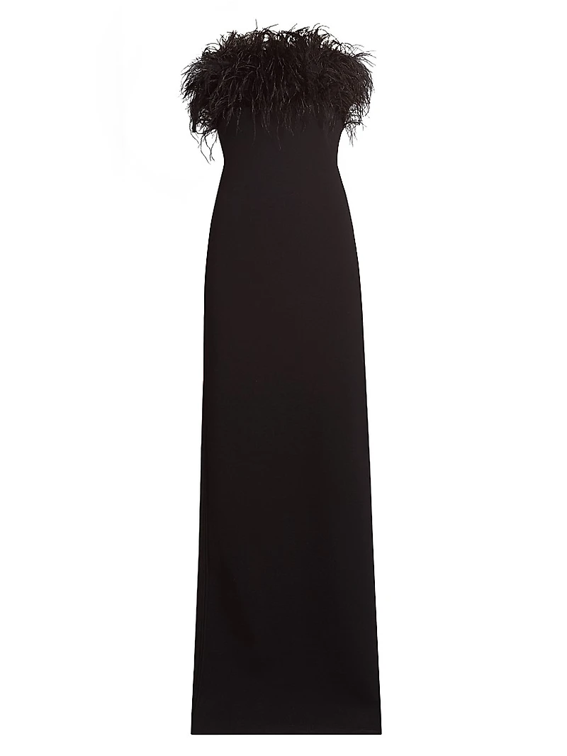 Lisette Feather Strapless Gown