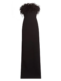 Lisette Feather Strapless Gown