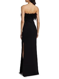 Lisette Feather Strapless Gown