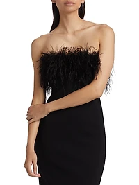 Lisette Feather Strapless Gown
