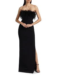 Lisette Feather Strapless Gown