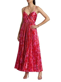 Suzette Abstract Satin Maxi Dress