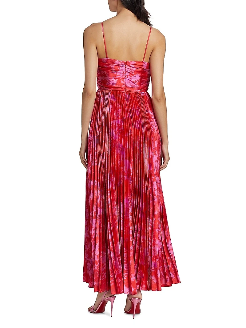 Suzette Abstract Satin Maxi Dress