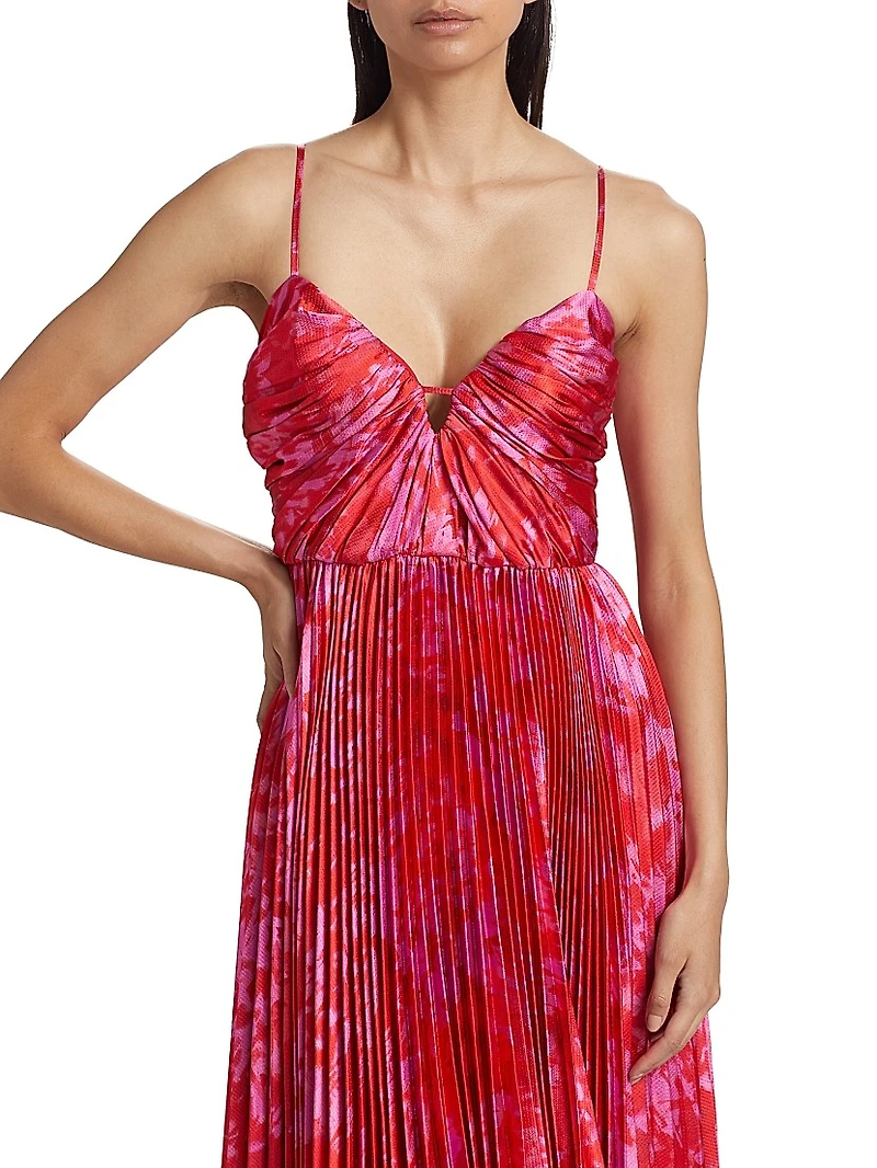 Suzette Abstract Satin Maxi Dress