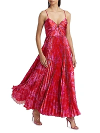 Suzette Abstract Satin Maxi Dress