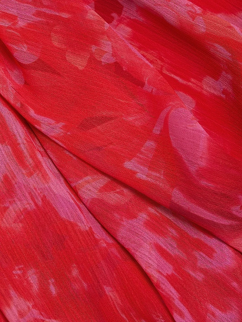 Emery Abstract Chiffon Sweetheart Maxi Dress
