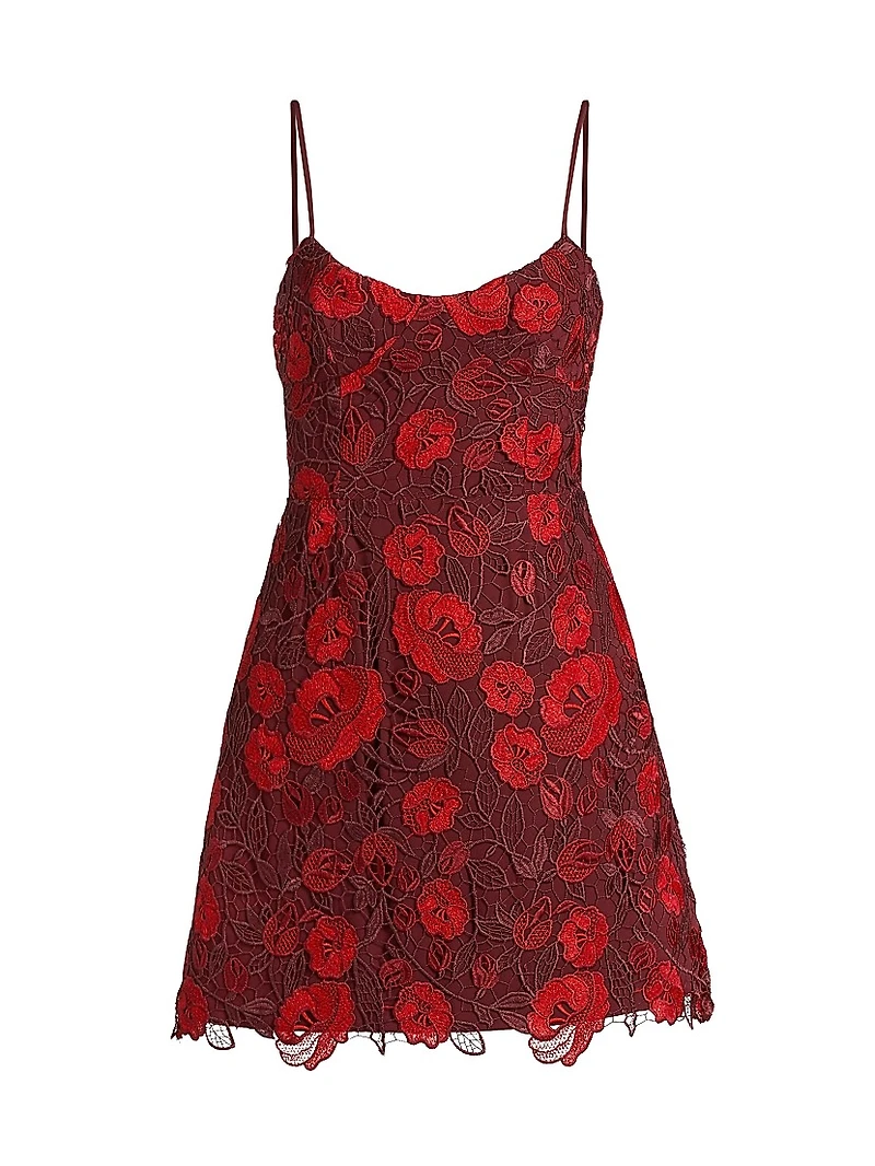 Arielle Metallic Lace Sleeveless Minidress