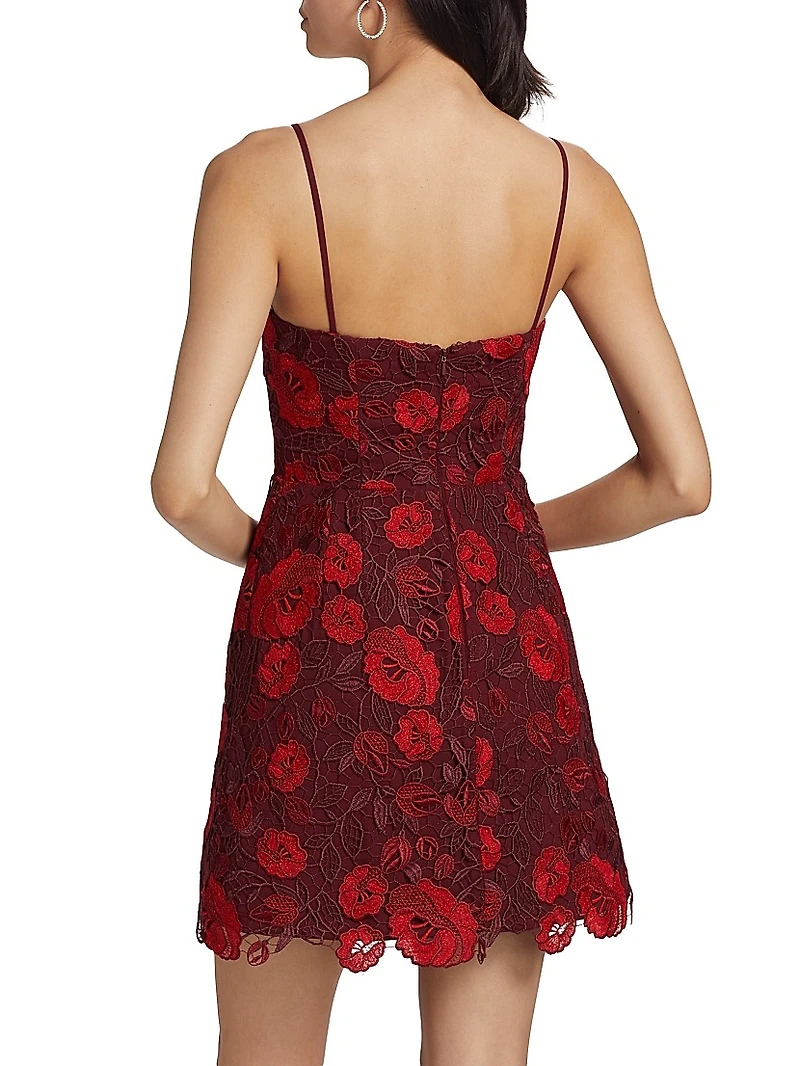 Arielle Metallic Lace Sleeveless Minidress