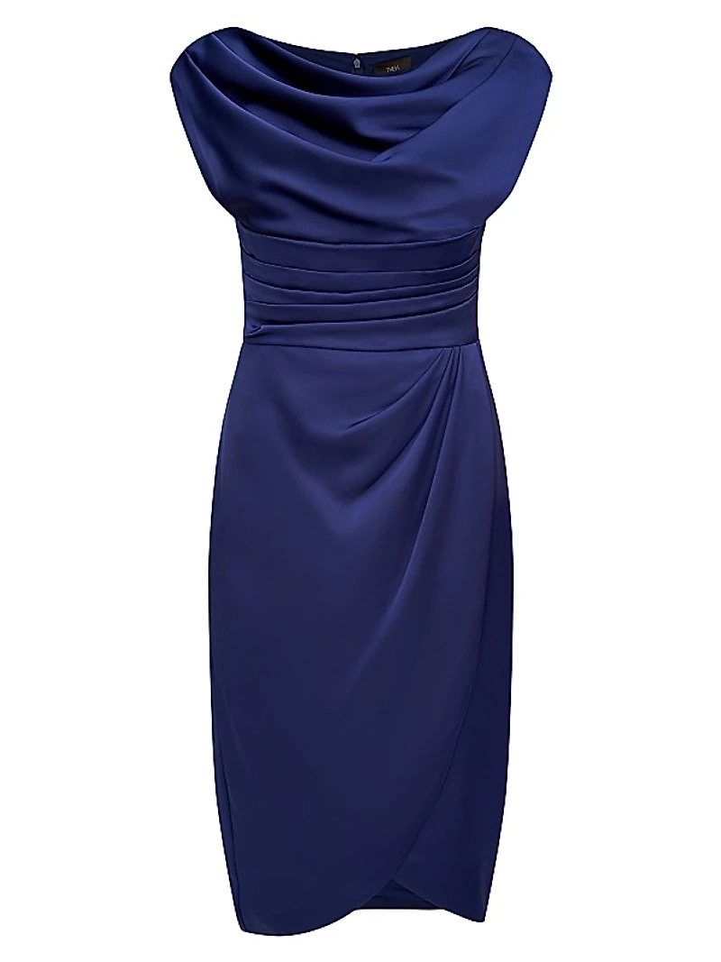 Ivy Gathered Satin Cocktail Dress