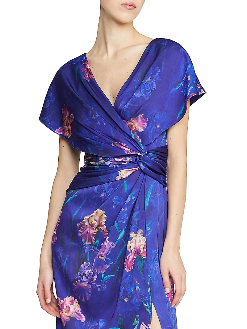 Angelina Floral Satin Fit & Flare Gown