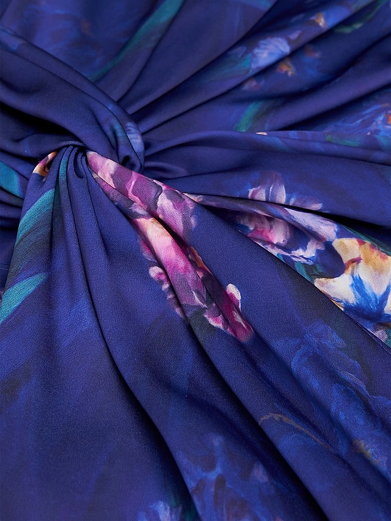 Angelina Floral Satin Fit & Flare Gown