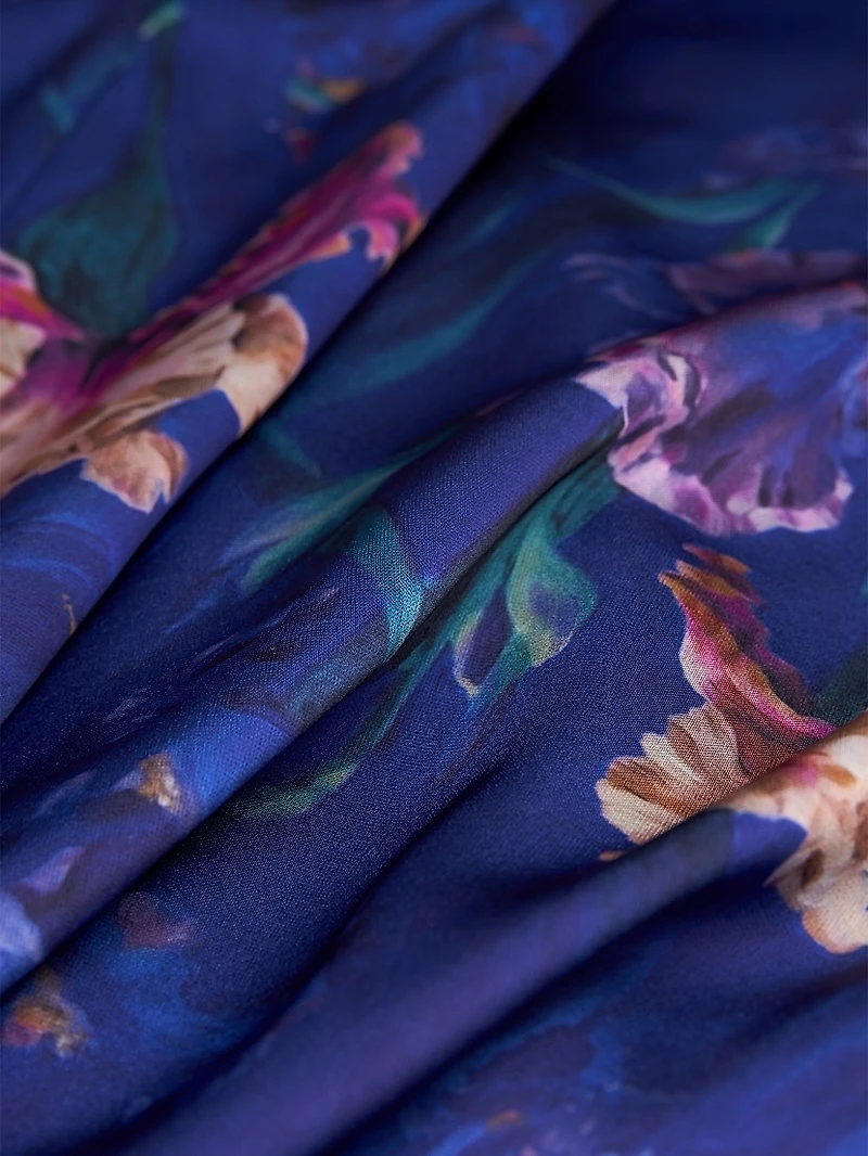 Angelina Floral Satin Fit & Flare Gown