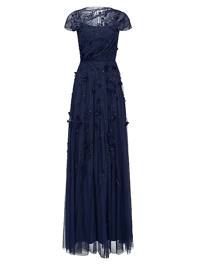 Valerie Embroidered A-Line Gown