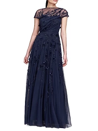 Valerie Embroidered A-Line Gown