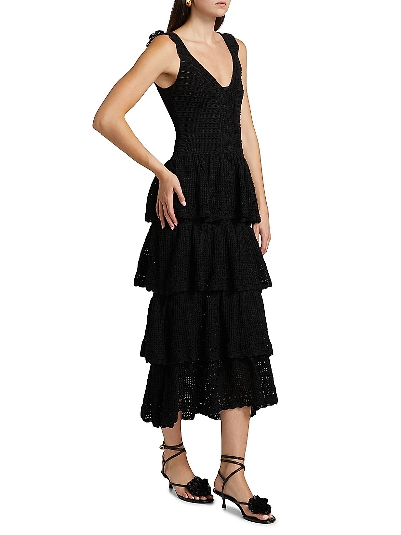 Crochet Sleeveless Midi-Dress