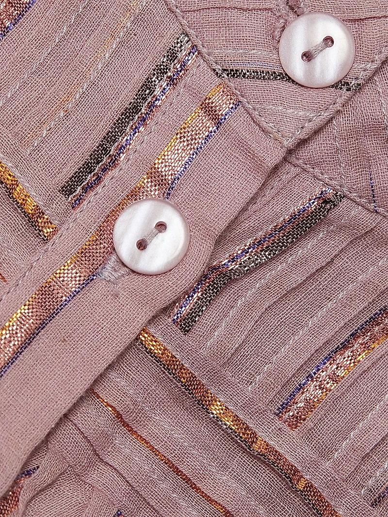 Metallic Striped Tiered Maxi Dress