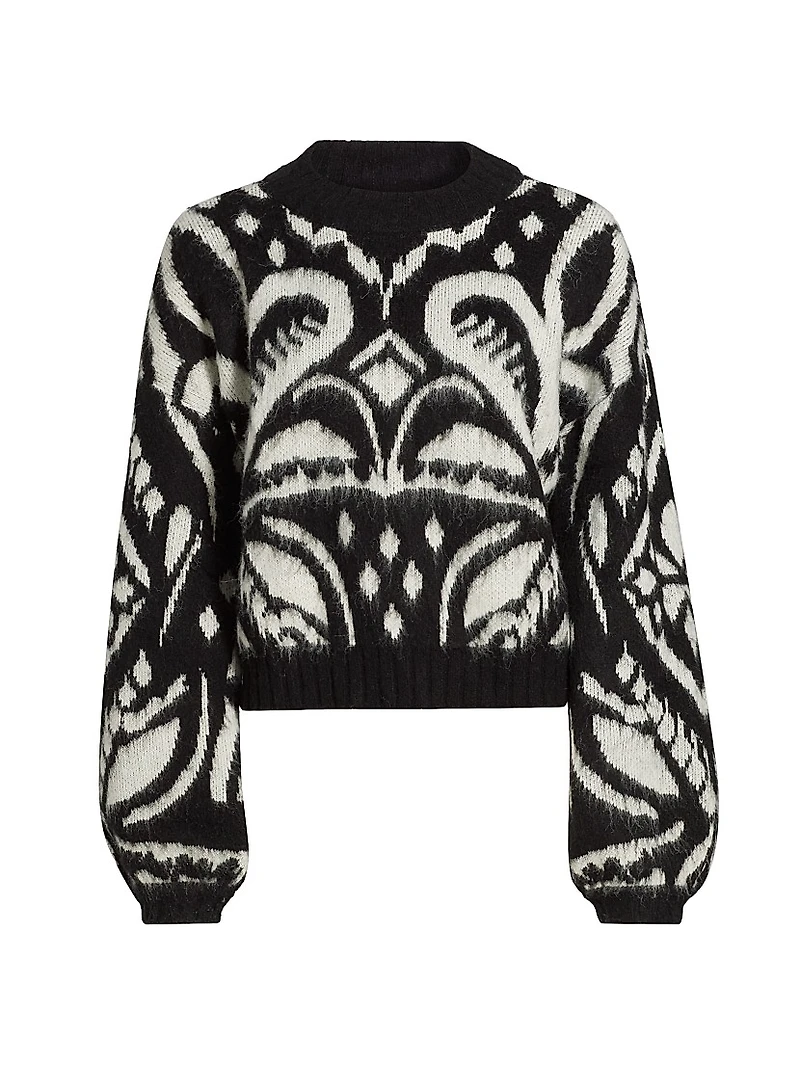 Pineapple Ikat Knit Crewneck Sweater