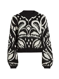 Pineapple Ikat Knit Crewneck Sweater