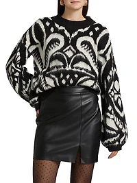 Pineapple Ikat Knit Crewneck Sweater