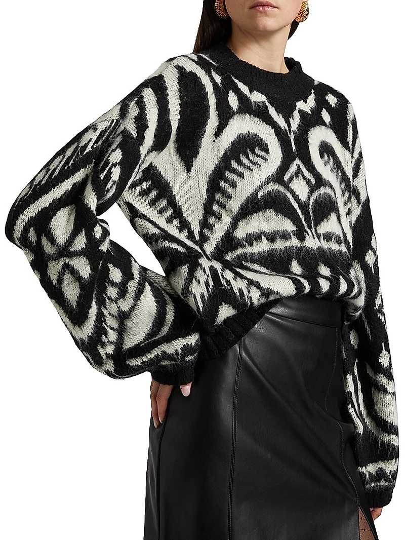 Pineapple Ikat Knit Crewneck Sweater