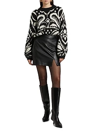 Pineapple Ikat Knit Crewneck Sweater