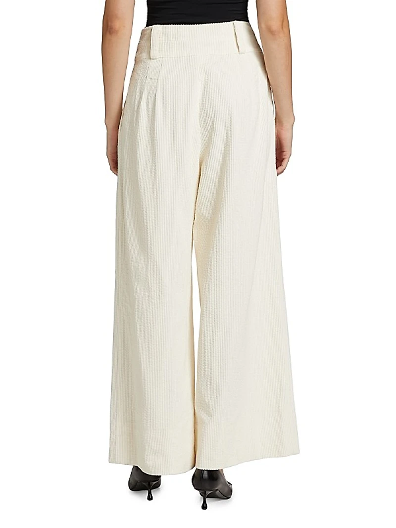 Corduroy High-Rise Wide-Leg Pants