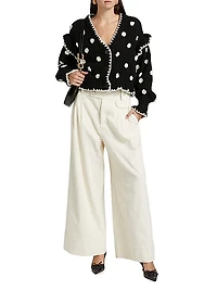 Corduroy High-Rise Wide-Leg Pants