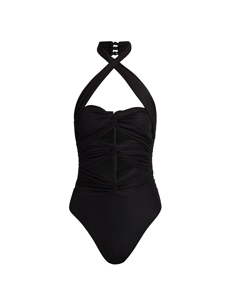 Ron Cut-Out Halter Bodysuit