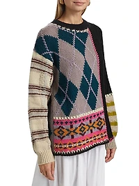 Hutton Patchwork Crewneck Sweater