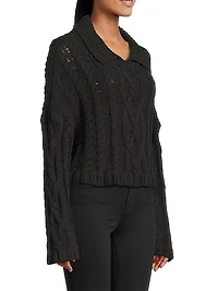 Branca Cable-Knit Cotton Pullover