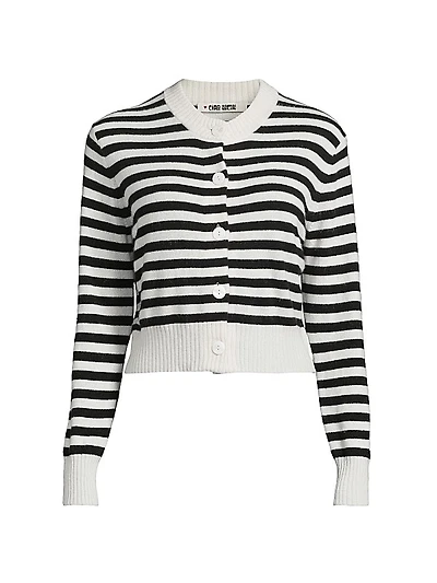 Filipa Striped Cashmere Cardigan