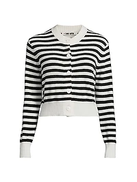 Filipa Striped Cashmere Cardigan