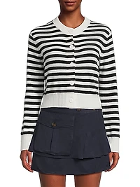 Filipa Striped Cashmere Cardigan