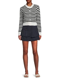 Filipa Striped Cashmere Cardigan