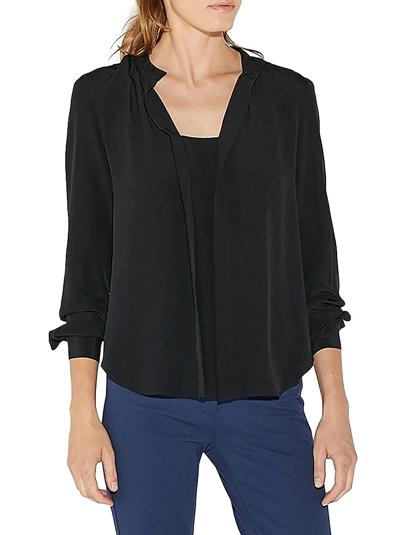 Olympia Long Sleeve Silk Top