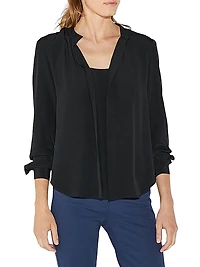 Olympia Long Sleeve Silk Top