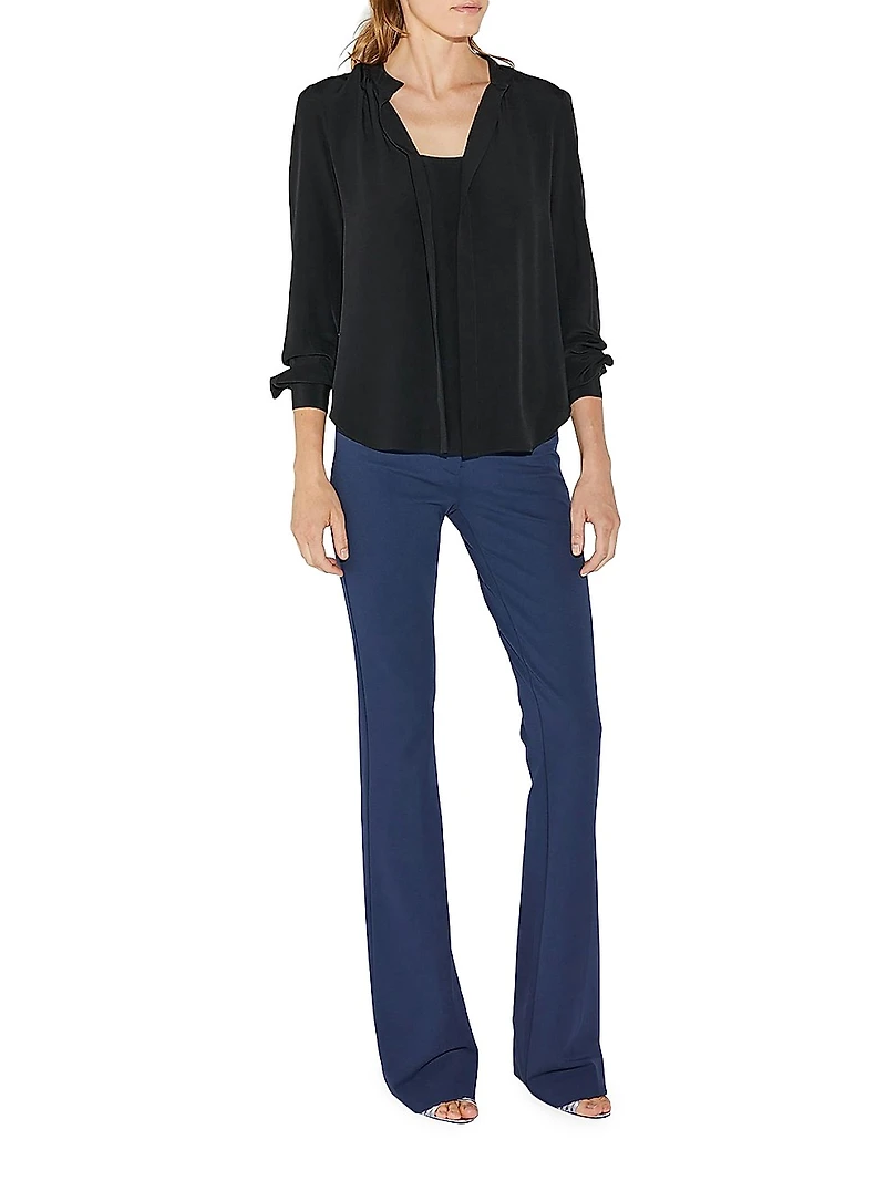 Olympia Long Sleeve Silk Top