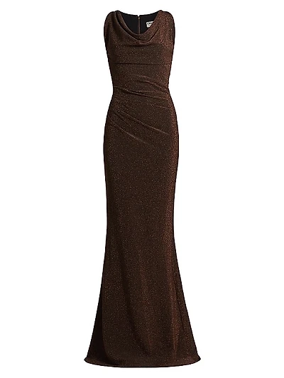 Hanzai Starry Cowlneck Mermaid Gown