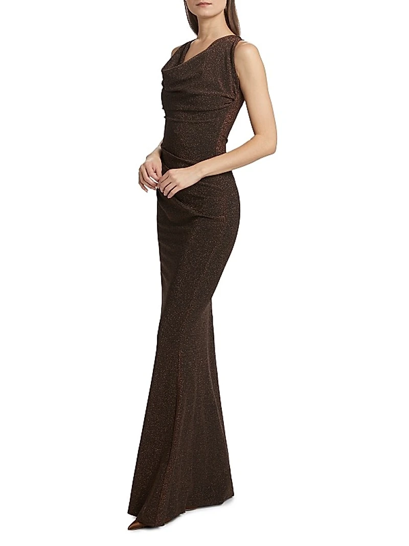 Hanzai Starry Cowlneck Mermaid Gown
