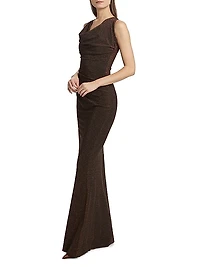 Hanzai Starry Cowlneck Mermaid Gown