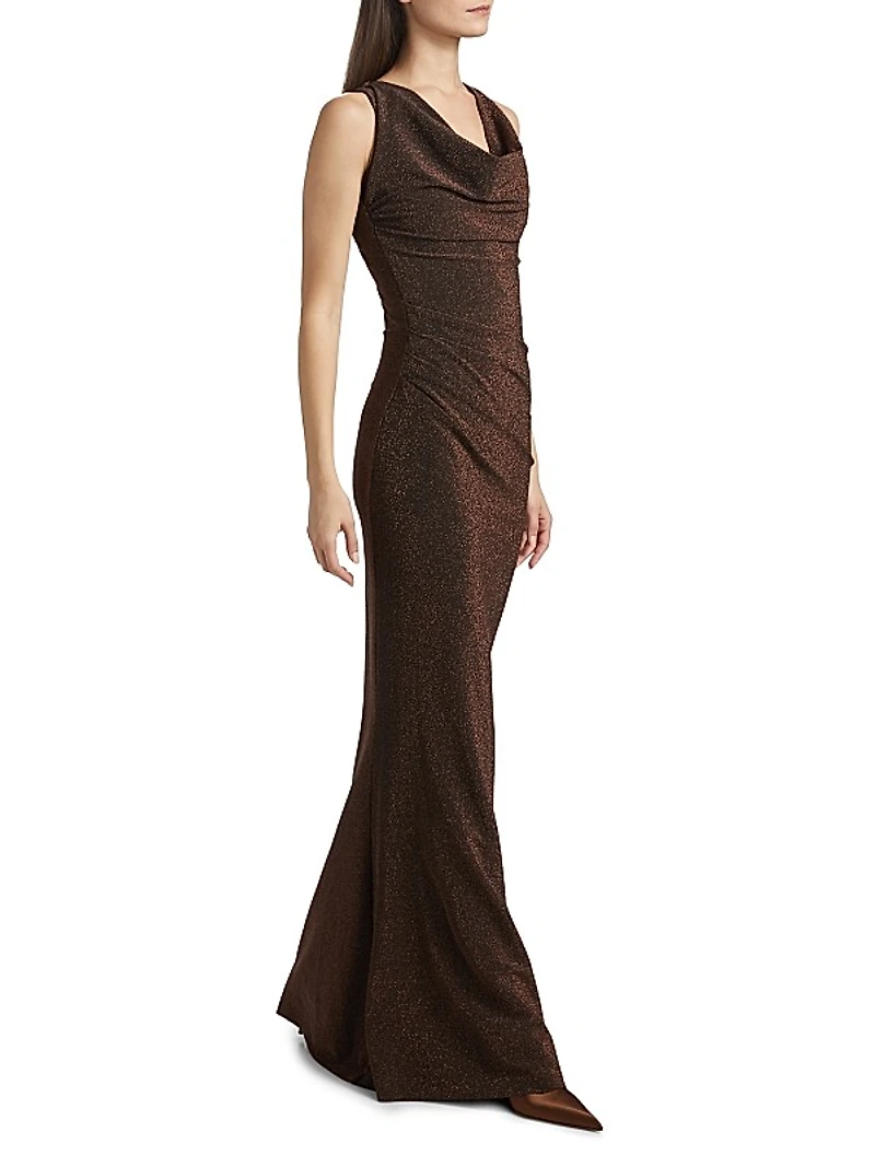 Hanzai Starry Cowlneck Mermaid Gown