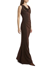 Hanzai Starry Cowlneck Mermaid Gown